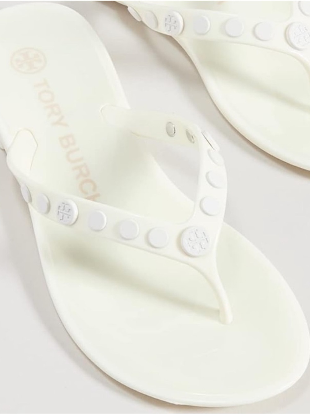 TORY BURCH New Ivory Studded Jelly Sandals 10